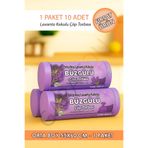 garaccu Lavanta Kokulu Büzgülü Çöp Torbası 10'lu 1 Paket - Orta Boy 55x60 Cm