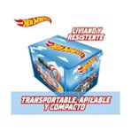 Garage Box Playmat - 3'ü 1 Arada Collapsible Car Toys Storage Box With Speed Roads I Toy Car Storage (Arabalar Dahil Değildir) - Option-1