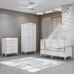 Garaj Home Alya Gold Yıldız 3 Şifonyer Kombinli Mavi Bebek Odası Yatak Uyku Seti