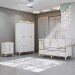 Garaj Home Alya Gold Yıldız 4 Komodin Kombin Pembe Bebek Odası Yatak Uyku Seti