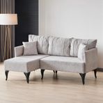 Garaj Home Beste Açık Gri Krem Köşe Takımı