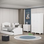 Garaj Home Beyaz Yaren 3 Kapaklı Genç Odası Takımı