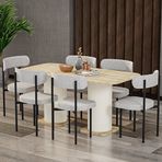 Garaj Home Bohem Aytaşı Meşe Siyah 80x160 cm Yemek Masası Takımı