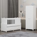 Garaj Home Elegant Beşik ve Yıldız 2 Kapaklı Dolap - Beyaz