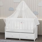 Garaj Home Elegant Beşik + Yatak Uykuseti Cibinlik - Beyaz