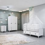 Garaj Home Elfin Yıldız 4 Kapaklı Asansörlü Bebek Odası Takımı Pembe Kombinli Uyku Seti