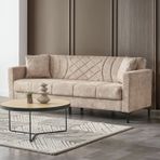 Garaj Home Lina Üç Kişilik Yüksek Ayaklı Kanepe Kapuçino