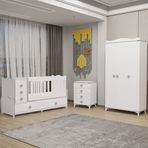Garaj Home Melina Bebek Odası Yıldız 3 Kapaklı ve Şifonyer - Gri