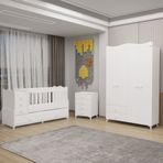 Garaj Home Melina Bebek Odası Yıldız 4 Kapaklı ve Şifonyer - Beyaz