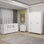 Garaj Home Melina Bebek Odası Yıldız 4 Kapaklı ve Şifonyer - Gri
