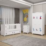 Garaj Home Melina Bebek Odası Yıldız Denizci Beyaz 3 Kapaklı ve Şifonyer