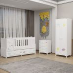 Garaj Home Melina Bebek Odası Yıldız Uykucu Beyaz 2 Kapaklı ve Şifonyer