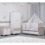 Garaj Home Melina Damla 2li Bebek Odası Takımı Yatak ve Krem Kombinli Uyku Seti