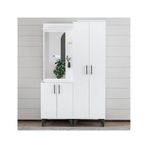 Garaj Home Modern Beyaz Aynalı Raflı Dolap