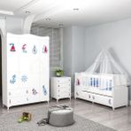 Garaj Home Pırlanta Yıldız 4lü Denizci Bebek Odası Takımı - Kombinli-Uyku Seti-Beyaz
