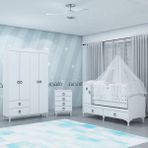 Garaj Home Sude Asansörlü Yıldız 4 Kapaklı Bebek Odası Takımı Krem Kombinli Uyku Seti