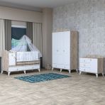 Garaj Home Sude Membran Country Asansörlü Bebek Odası Takımı Krem Kombinli Uyku Seti