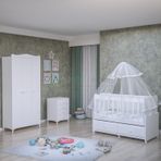 GarajHome Elegant Yıldız 3 Kapaklı Yatak ve Uyku Seti Kombinli Bebek Odası Takımı