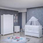 GarajHome Elegant Yıldız 4 Kapaklı Yatak ve Uyku Seti Kombinli Bebek Odası Takımı
