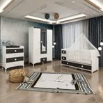 GarajHome Melina Gri Yatak ve Uyku Seti Kombinli Bebek Odası Takımı