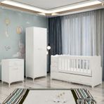 GarajHome Melina Yıldız Beyaz 2 Kapaklı Bebek Odası Takımı