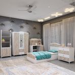 GarajHome Nefes Çalışma Masası-Dolap-Karyola-Kitaplık-Şifonyer Genç Odası Takımı