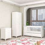 GarajHome Pırlanta Yıldız Beyaz 2 Kapaklı Bebek Odası Takımı