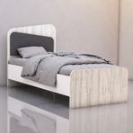 GarajHome Safir Antik Beyaz 90x190 cm Tek Kişilik Karyola