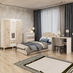 GarajHome Soho Şifonyer-Aynalı 3'lü Dolap-Karyola-Çalışma Masası Elit Genç Odası Takımı