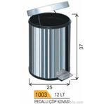 Garanti Metal 1003 Krom Pedallı Çöp Kovası (12 Lt)