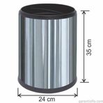 Garanti Metal 1417 12 lt Ofis Tipi Paslanmaz Krom Çöp Kovası