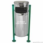 Garanti Metal 1713 34 lt Paslanmaz Kovalı Bahçe Tipi Çöp Kovası