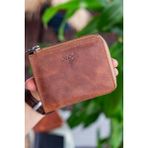 Garbalia Leeds Deri Fermuarlı Unisex Cüzdan - Crazy Taba