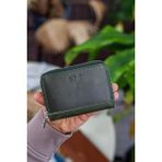 Garbalia Sydney Hakiki Deri Bozuk Para Gözlü Rfid Engelleyici Unisex Cüzdan - Yaprak Yeşili