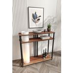 GARCIA Dresuar Lambader – 85 cm Yükseklik, 30x90 cm Geniş Fonksiyonel Yüzey, Modern Ahşap Görünüm, E27 Duy Uyumlu, LED Ampul ile Kullanılabilir, Göz Yormayan Işık, Antre ve Salonlara Uygun (Ceviz)