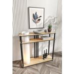 GARCIA Dresuar Lambader – 85 cm Yükseklik, 30x90 cm Geniş Fonksiyonel Yüzey, Modern Ahşap Görünüm, E27 Duy Uyumlu, LED Ampul ile Kullanılabilir, Göz Yormayan Işık, Antre ve Salonlara Uygun (Mese)