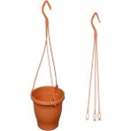 Garden Box Katı Plastik Makrome Askılı Saksı 5 Adet Kahverengi 16 cm