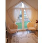 Garden House Papatya /İ?Stiridye Krem Kumaş Metal Gümüş Ayaklı 2 Tekli Koltuk Berjer