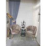 Garden House Vizon Kumaş Metal Ayaklı Papatya Dekoratif Koltuk Berjer Tekli Ofis