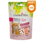 Garden Mix Kuzulu Sushi Düşük Yağlı Şekersiz Kedi Ödül Maması - 60 Gr 12 Adet