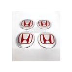 GARDENAUTO Honda Jant Göbeği Arması 54mm Kırmızı Silver 4 Lü Set