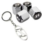 Gardenauto Hyundai Krom Renk Sibop Kapağı 4 Adet ve Krom Anahtarlık