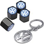 Gardenauto Volkswagen Mavi Logolu Sibop Kapağı 4 Adet ve Krom Anahtarlık