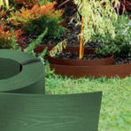 GARDENIX Esnek plastik çim kenarlığı, 10 m, yükseklik 130 mm – ahşap görünümlü çim tarh kenarı – yuvarlak tarh kenarı – hava koşullarına dayanıklı çim sınırlama, çim kenarlığı, yeşil
