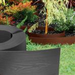 GARDENIX Esnek plastik çim kenarlığı, 10 m, yükseklik 8 cm, ahşap görünümlü çim tarh kenarlığı, yuvarlak tarh kenarlığı, hava koşullarına dayanıklı, çim kenarlığı, antrasit