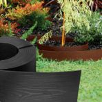 GARDENIX Esnek plastik çim kenarlığı, 10 m, yükseklik 8 cm, ahşap görünümlü çim tarh kenarlığı, yuvarlak tarh kenarlığı, hava koşullarına dayanıklı, çim kenarlığı, siyah