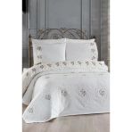 Gardenlove Nakışlı Şönil 7 Parça Gelin Seti Krem