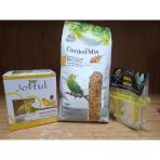 Gardenmix Platin Ballı Yetişkin Muhabbet Kuşu Yemi 1 Kg+Joyful Akıllı Yemlik+Aynalı Salıncak Kuş Oyuncağı
