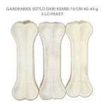Gardenmix Sütlü Deri Kemik Köpek Ödül Kemiği 10 Cm 3Lü