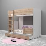 Gardenya Kitaplıklı Ranza Mdf - Beyaz - 100 x 100 cm